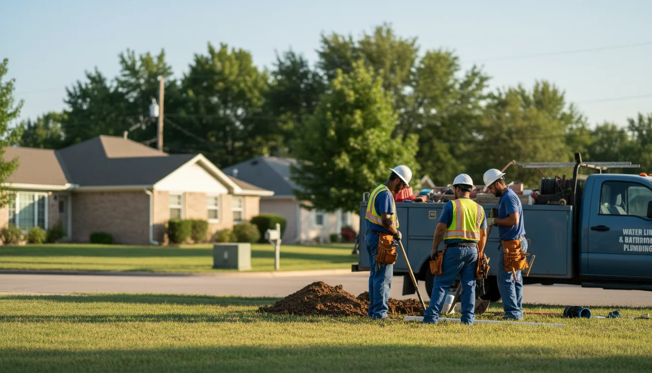 Residential water line and bathroom plumbing service in Kirbyville, MO